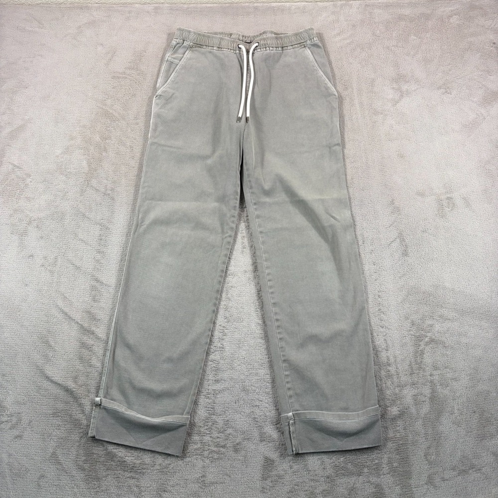 James Perse Brushed Cotton Twill Cuff Pants in Grey Women XS 0 ElasticWaist $295